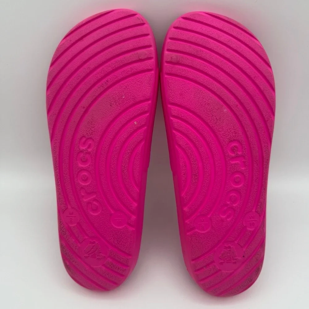 UNISEX Crocs Vibrant Pink Crush Slip-On Slide Sandals Size 8 Men's 10 Women's